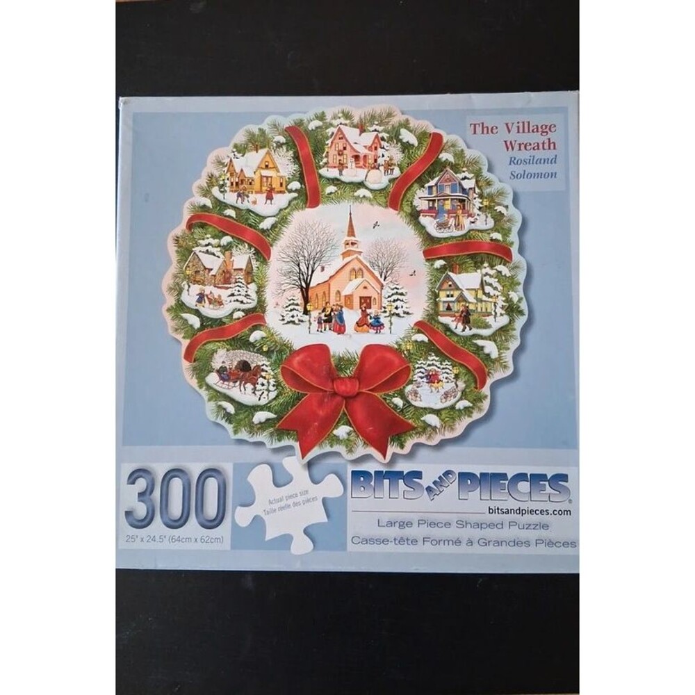 Christmas puzzle 300 piece Bits and Pieces The Village Wreath complete